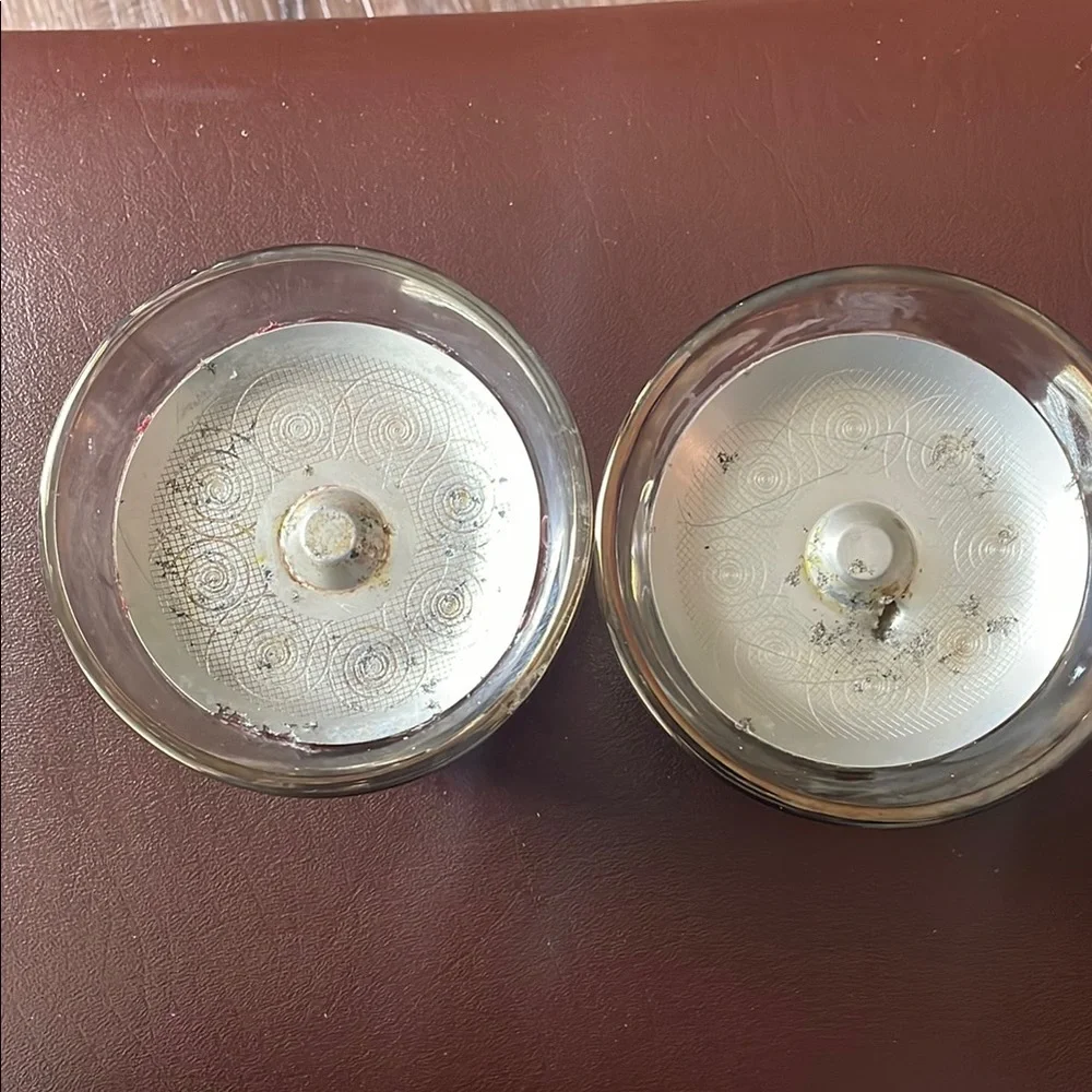 2 Glade Round Glass Candle Holders for Scented Oil Candles